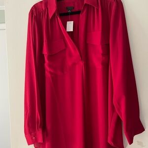 Ann Taylor Vibrant Red Blouse